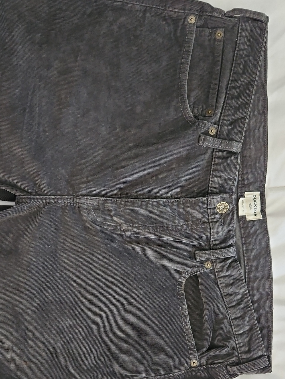 Dockers Men's Dark Gray Corduroy Pants - Straight Fit